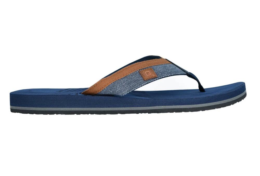 Men's Size 10.5 Traction Footbed Water Resistant Thong Sandals Navy Blue New